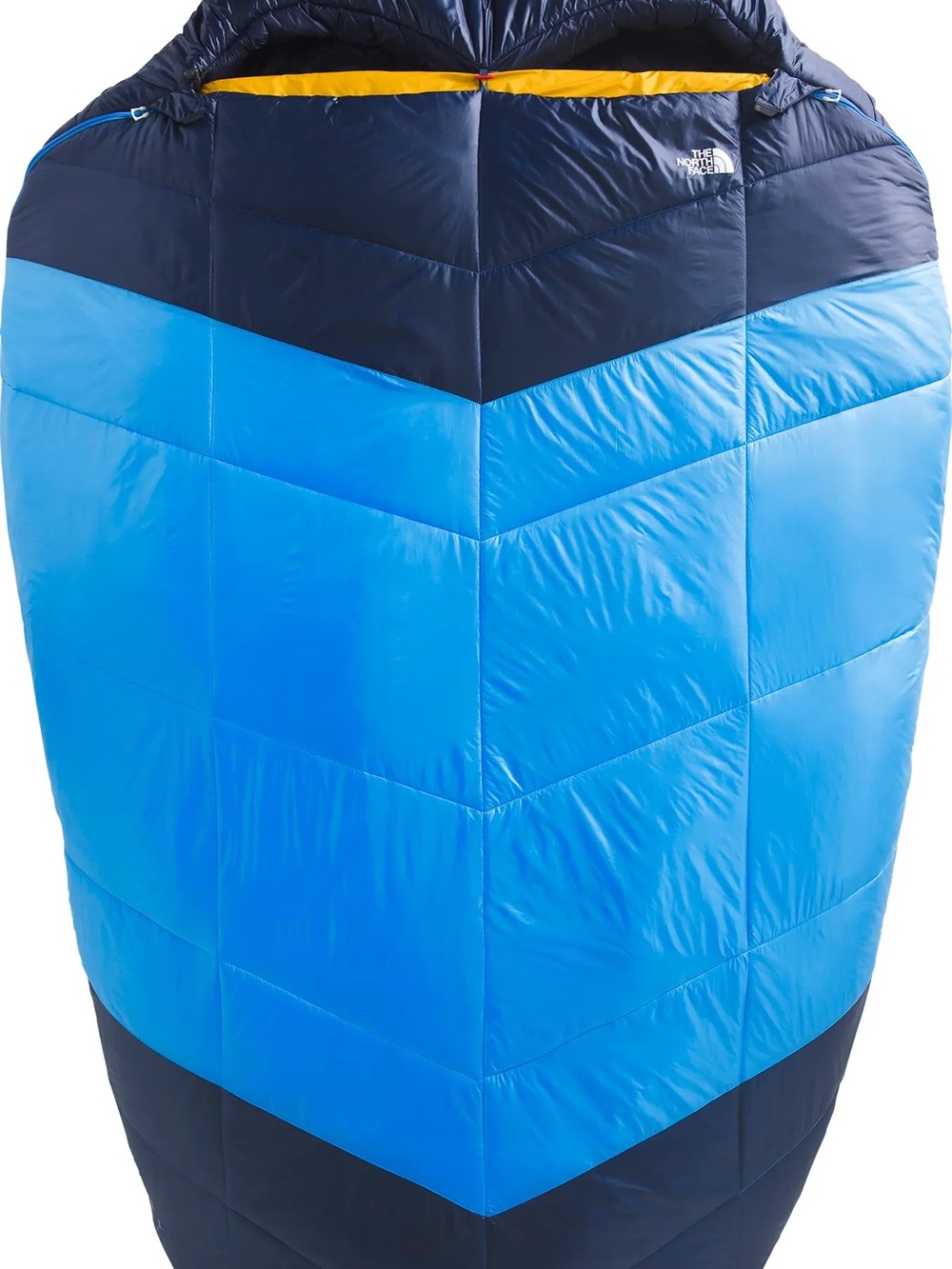 North Face Blue Chevron Quilted Ski-Style Skirt with Navy Accents Sleeping Bag
